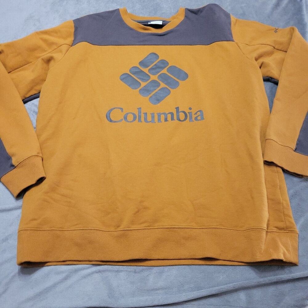 Columbia Jacket Mens XL Pullover Sweatshirt Brown Cotton Comfort Stretch Sweater